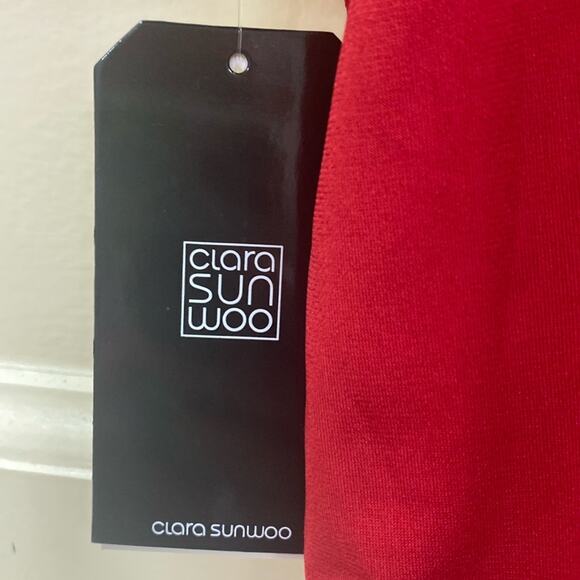 Clara Sun Woo NWT women’s size XS red and black print top - Picture 2 of 5